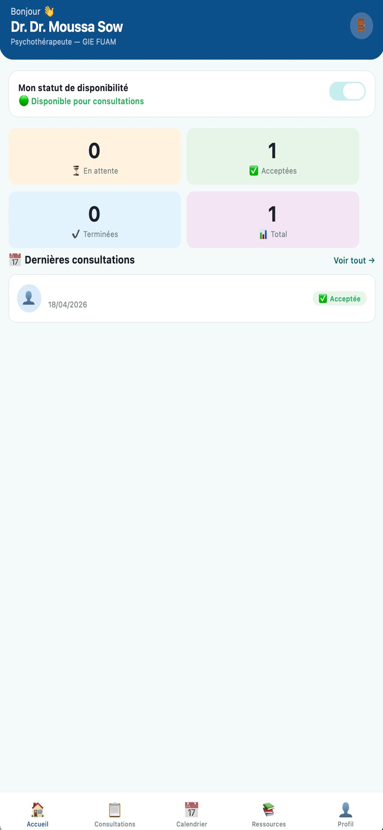 Espace psychothérapeute